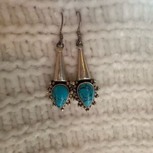 Silver and Turquoise Drop Earrings